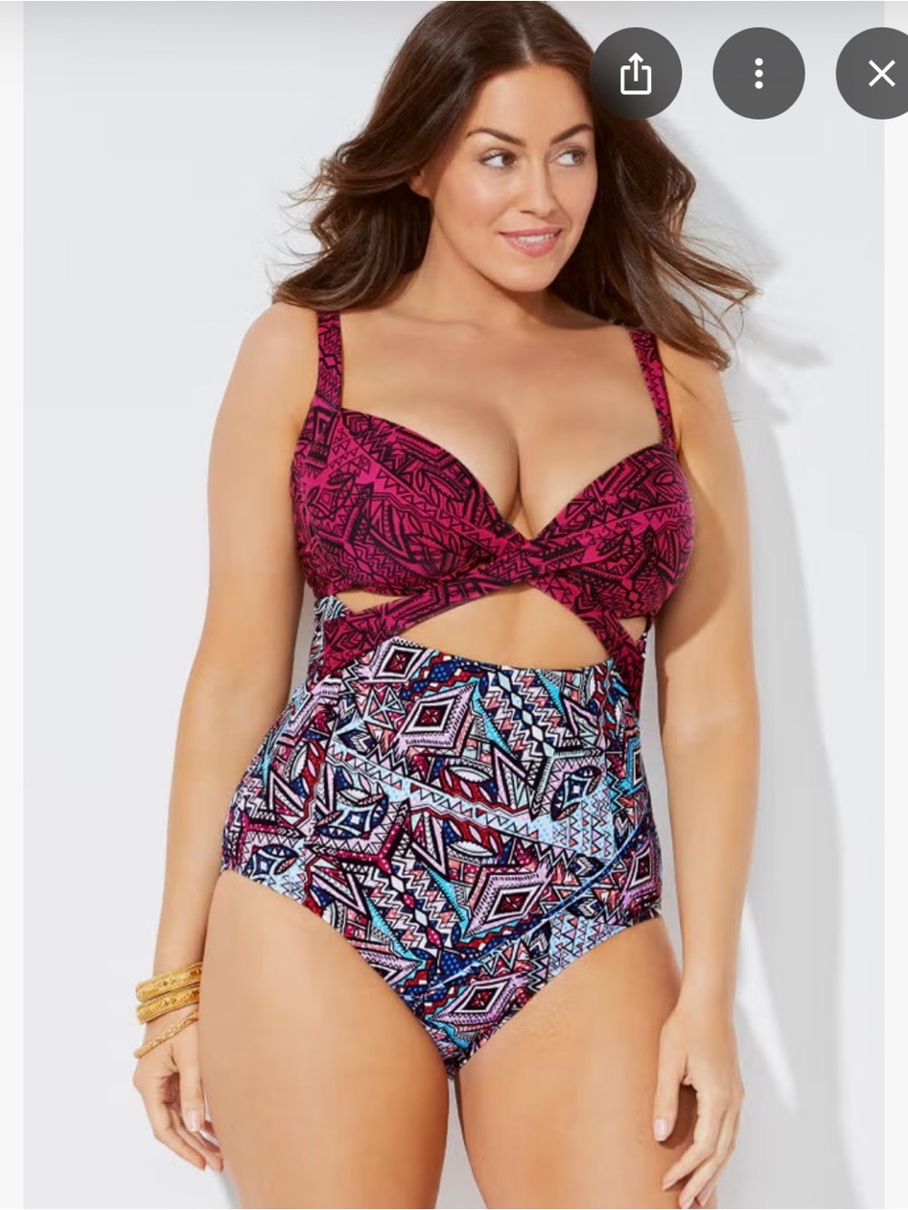 Blue one piece with cut out